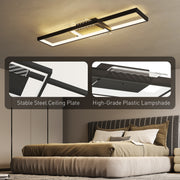 Modern Dimmable LED Ceiling Light With Remote And Wall Control For Lounge Or Bedroom Black AOSOM