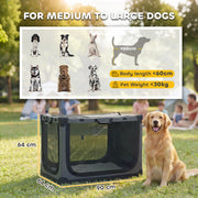 Foldable Dog Crate for Travel and Home with Mesh Panels and Washable Pad Army Green AOSOM