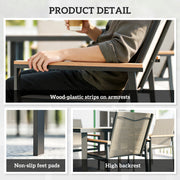 Garden Dining Set for 4 with Comfortable Chairs and Easy Clean Tabletop Teak Outsunny