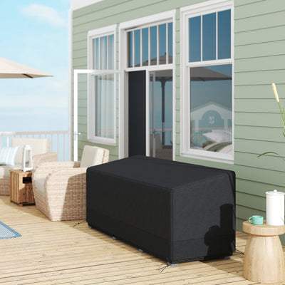 Black Rectangular Patio Furniture Cover for 3 Seater Sofa Water UV Resistant 600D Oxford by Outsunny