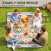 Camping Mat for 3 to 4 People with Water-Repellent Surface and Easy Carry Mixed Colour AOSOM