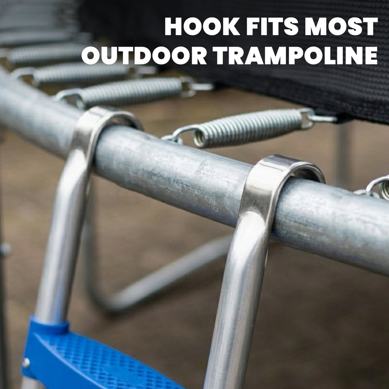 Trampoline Ladder for Safe Garden Access with Non Slip Steps and Stable Base Blue AOSOM