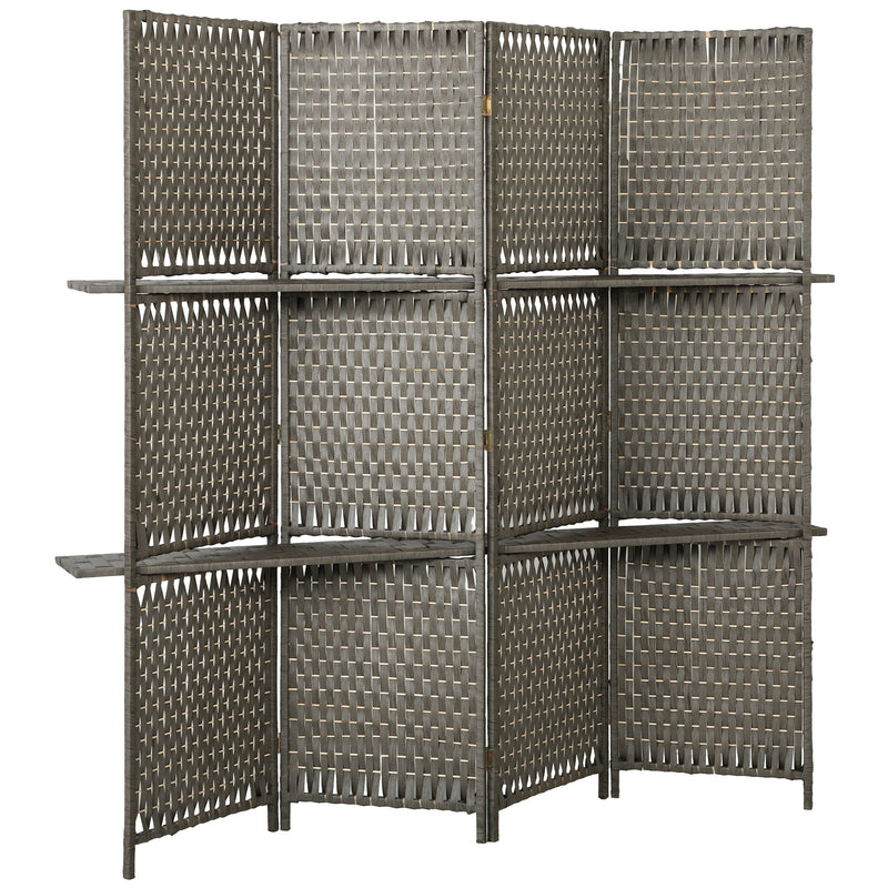 Room Divider with Shelves for Privacy and Storage in Small Spaces Grey