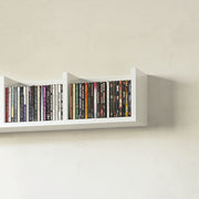 Wall Mounted Media Storage Rack Set Holds 84 CDs or 56 DVDs 4 Cube Shelves White