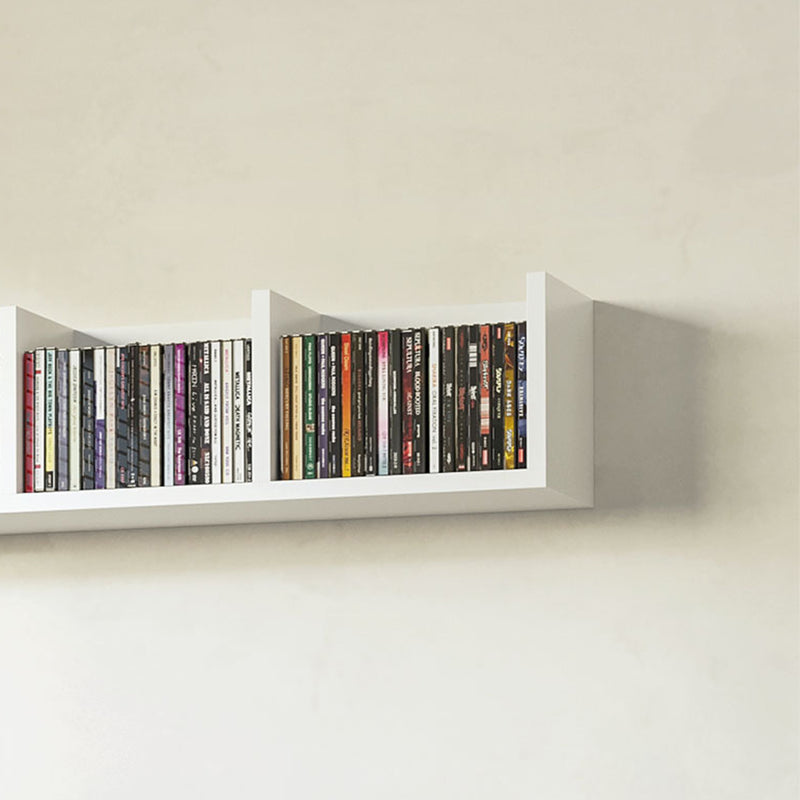 Wall Mounted Media Storage Rack Set Holds 84 CDs or 56 DVDs 4 Cube Shelves White