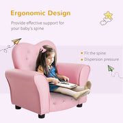 Kids Armchair with Soft Cushioning for Relaxing and Reading in Playroom or Bedroom, Pink