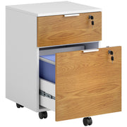 Lockable Two Drawer Office Filing Cabinet With Spacious Storage Wood Effect