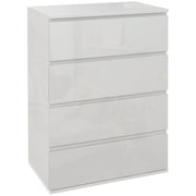 4 Drawer High Gloss Chest of Drawers Modern Bedroom Storage Unit with Sleek Finish White