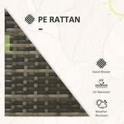 3 Piece Rattan Bistro Set with Cushions and Hidden Storage for Balcony or Garden Mix Grey AOSOM