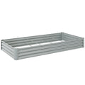 Large Galvanised Steel Raised Garden Bed Ideal for Vegetables and Flowers, Silver, 240x120cm Outsunny