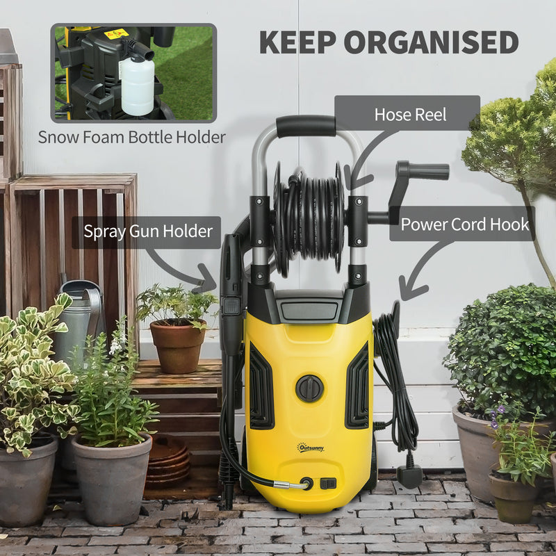 1800W High Pressure Washer 150 Bar with Adjustable Nozzle and 6M Hose for Car and Patio by Outsunny AOSOM
