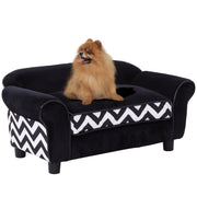 Small Pet Sofa Bed with Soft Cushion and Removable Cover for Dogs and Cats Black
