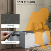 10 Shoe Storage Bench With Cushioned Seat Ideal For Hallways Or Bedrooms White Grey