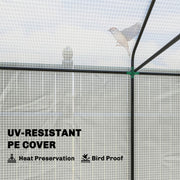 Two-Room Walk-In Greenhouse with Roll-Up Door & Mesh Windows – 140 x 200cm Outsunny