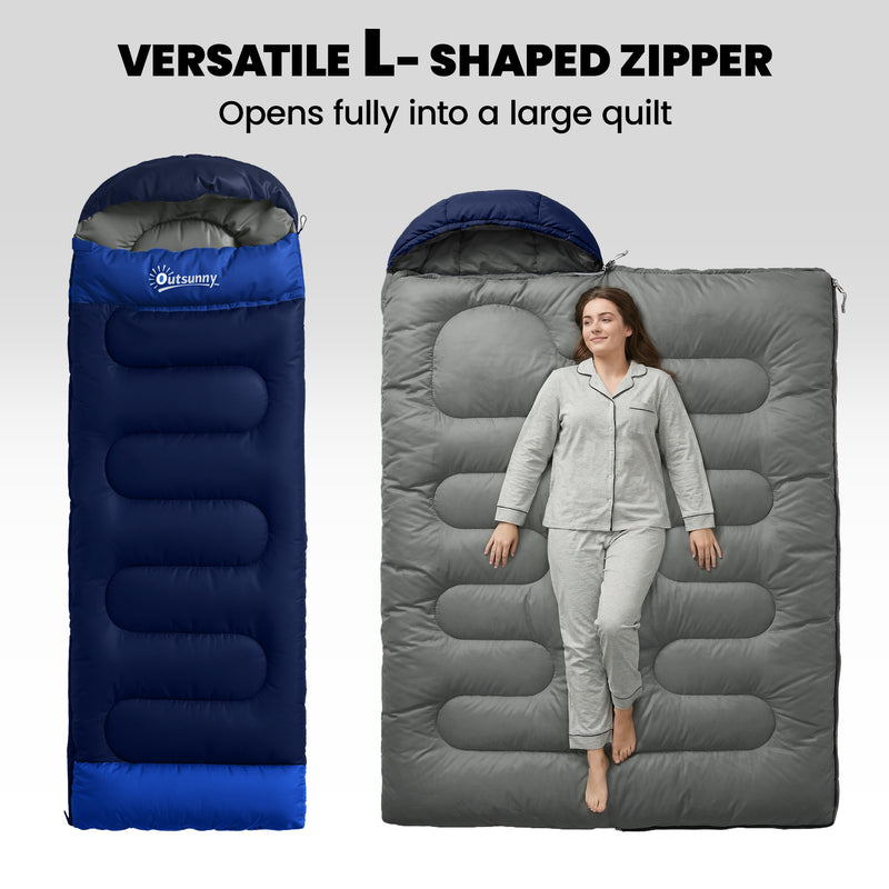 Sleeping Bag for Camping with Spacious Design and Blanket Zip Navy Blue