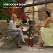 Red Smokeless Fire Pit 16 x 16 cm Stainless Steel Portable Wood Burning with Poker by Outsunny