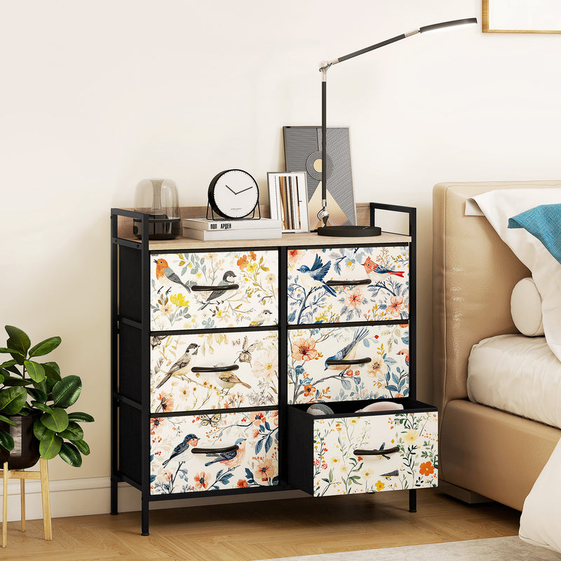 6 Drawer Chest of Drawers with Spacious Storage for Bedroom or Living Room White