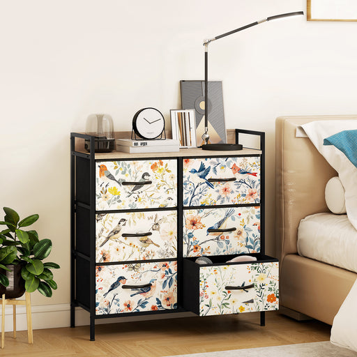 6 Drawer Chest of Drawers with Spacious Storage for Bedroom or Living Room White