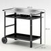 Black BBQ Trolley with Stainless Steel Top Adjustable Shelf and Storage by Outsunny