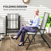 Grey Rattan Reclining Garden Chairs Set for Outdoor Relaxing Comfort by Outsunny