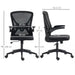 Black Mesh Office Chair With flip Up Arms