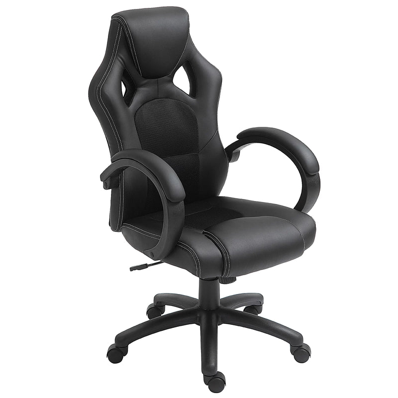 Black Leather High-Back Office Chair