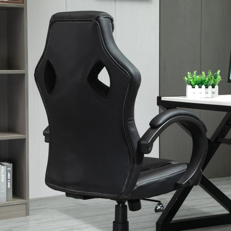Black Leather High-Back Office Chair