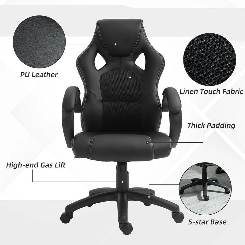 Black Leather High-Back Office Chair