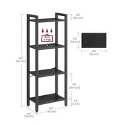Vasagle Black 4 Shelf Bookcase For Home Office