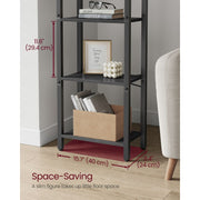 Vasagle Black 4 Shelf Bookcase For Home Office
