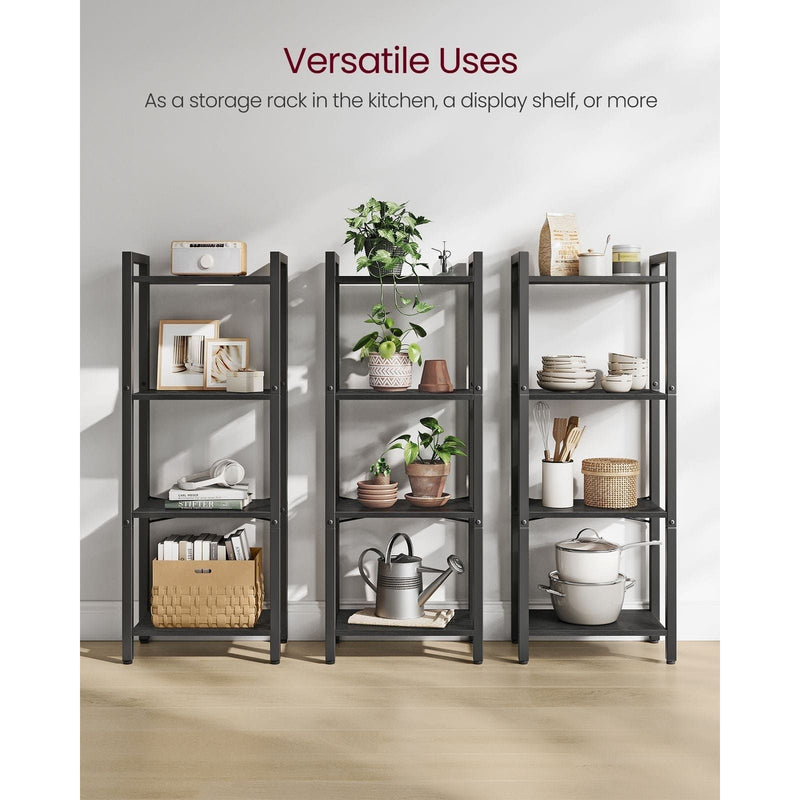 Vasagle Black 4 Shelf Bookcase For Home Office