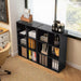 Image of a Black 6 Cube Bookcase. 