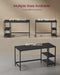 Image of a black computer desk with shelves by Vasagle Furniture