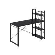 Vasagle Modern Black Desk With Shelves to The Side For Home Office