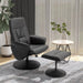 Image of a Black Leather Executive Recliner Chair With Matching Footstool