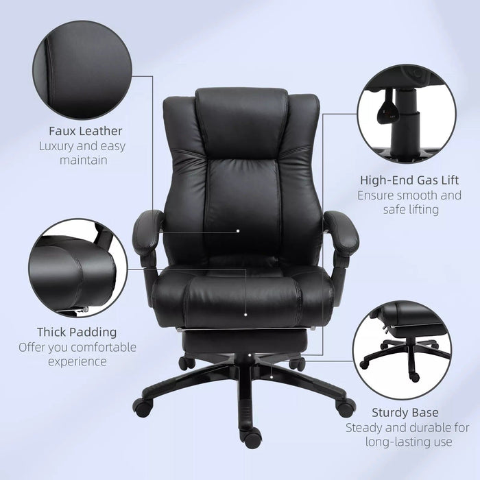 Image of a Black Faux Leather Desk Chair