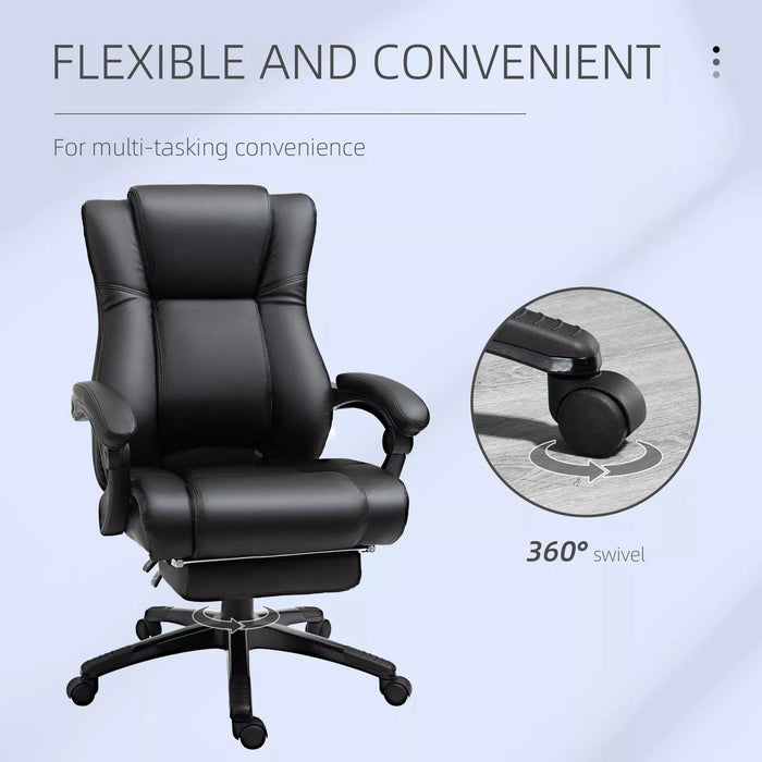 Image of a Black Faux Leather Desk Chair