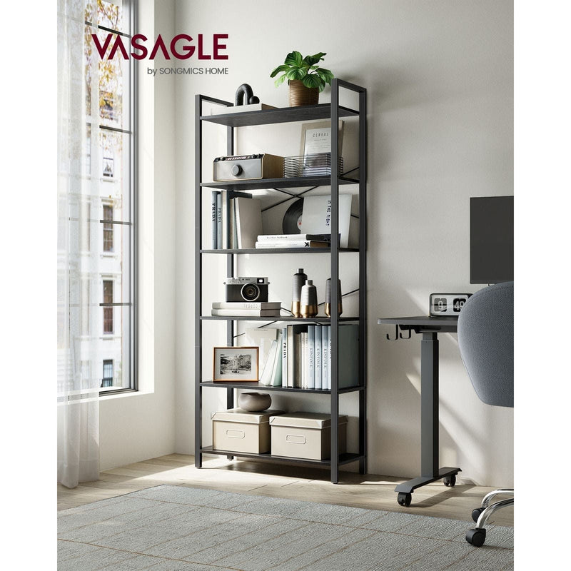 Vasagle Black Freestanding Bookshelf With 6 Shelves