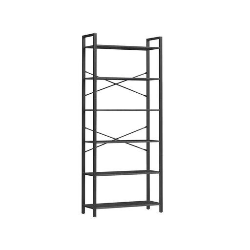 Image of a  Black Freestanding Bookshelf With 6 Shelves by Vasagle Furniture.