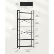Vasagle Black Freestanding Bookshelf With 6 Shelves