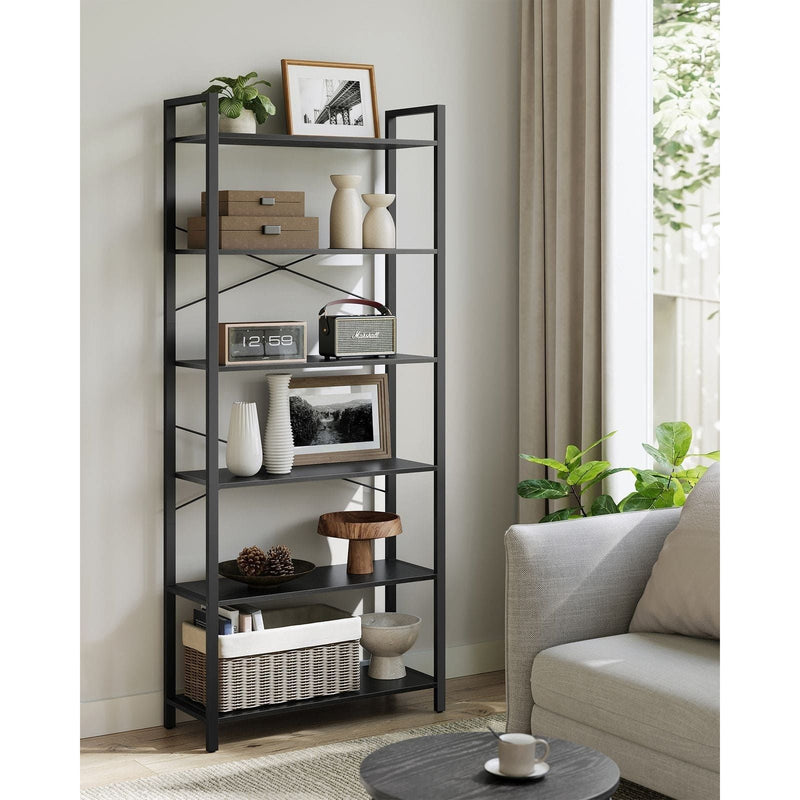 Vasagle Black Freestanding Bookshelf With 6 Shelves