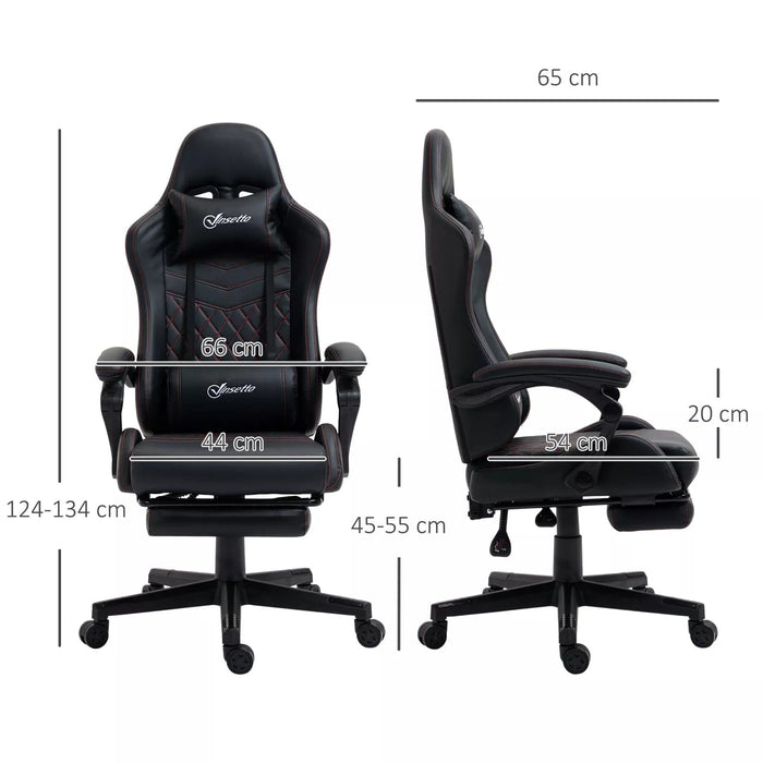 Black Gaming Chair With Footrest