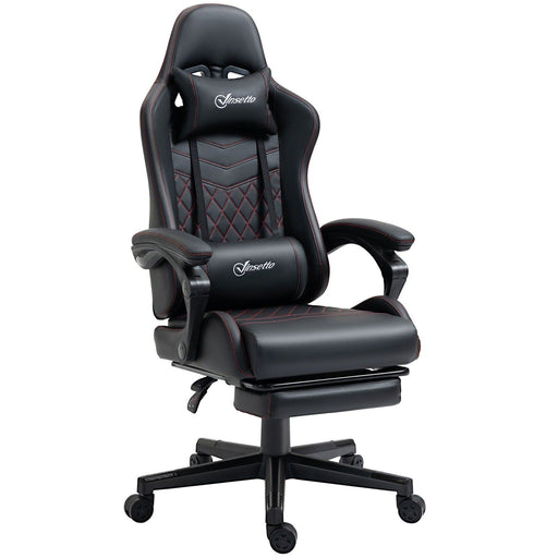 Image of a Black Gaming Chair With Footrest by Vinsetto