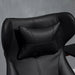 Image of a Black Leather Gaming Chair No Wheels. 

This gaming chair features lumbar and neck support pillows, flip up arms, reclining backrest, and adjustable height, so you can get comfortable and focus on winning more games.