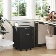 Lockable 2 Drawer Office Filing Cabinet with Wheels For Home or Office, 42W x 40D x 60H cm Homcom