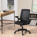 Image of a black mesh office chair