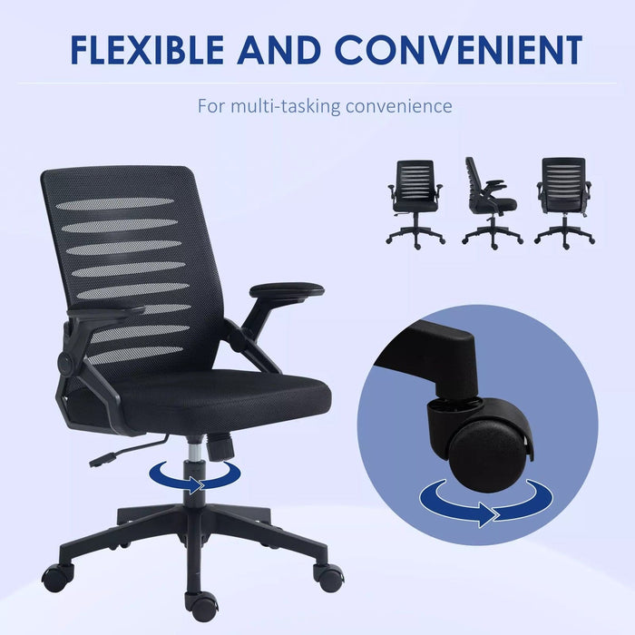 Image of a black mesh office chair