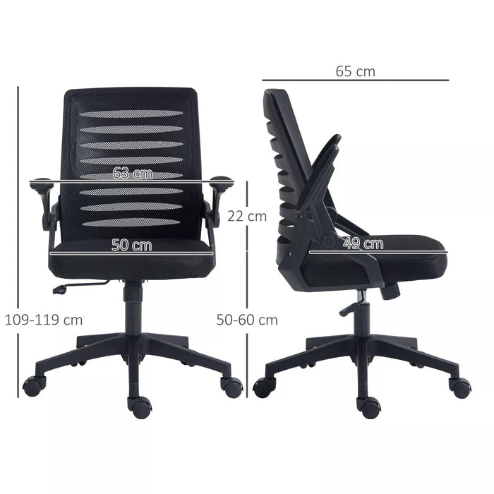 Image of a black mesh office chair