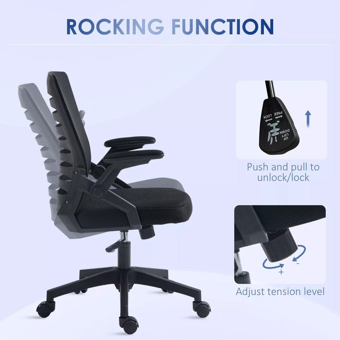 Image of a black mesh office chair