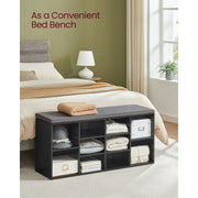 Black Shoe Bench For Entryway by Vasagle